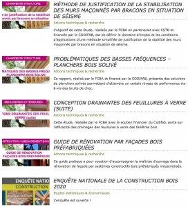 Capture d'écran du site web https://www.codifab.fr/actions-collectives/bois - haut de page