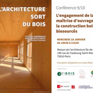 Affiche de la conférence 9 du cycle "L'architectre sort du bois"
