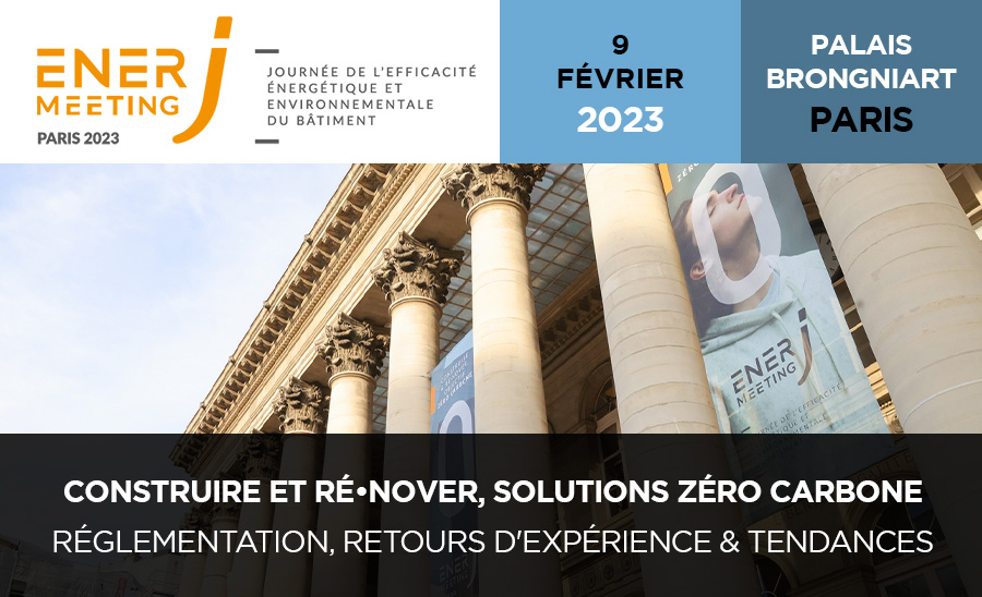 Affiche du salon EnerJ-meeting Paris, le 9 février 2023 au Palais Brongniart