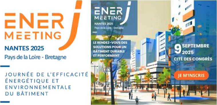 Affiche de l'évènement EnerJ-Meeting à Nantes, le 9 septembre 2025, en partenariat avec l'UICB