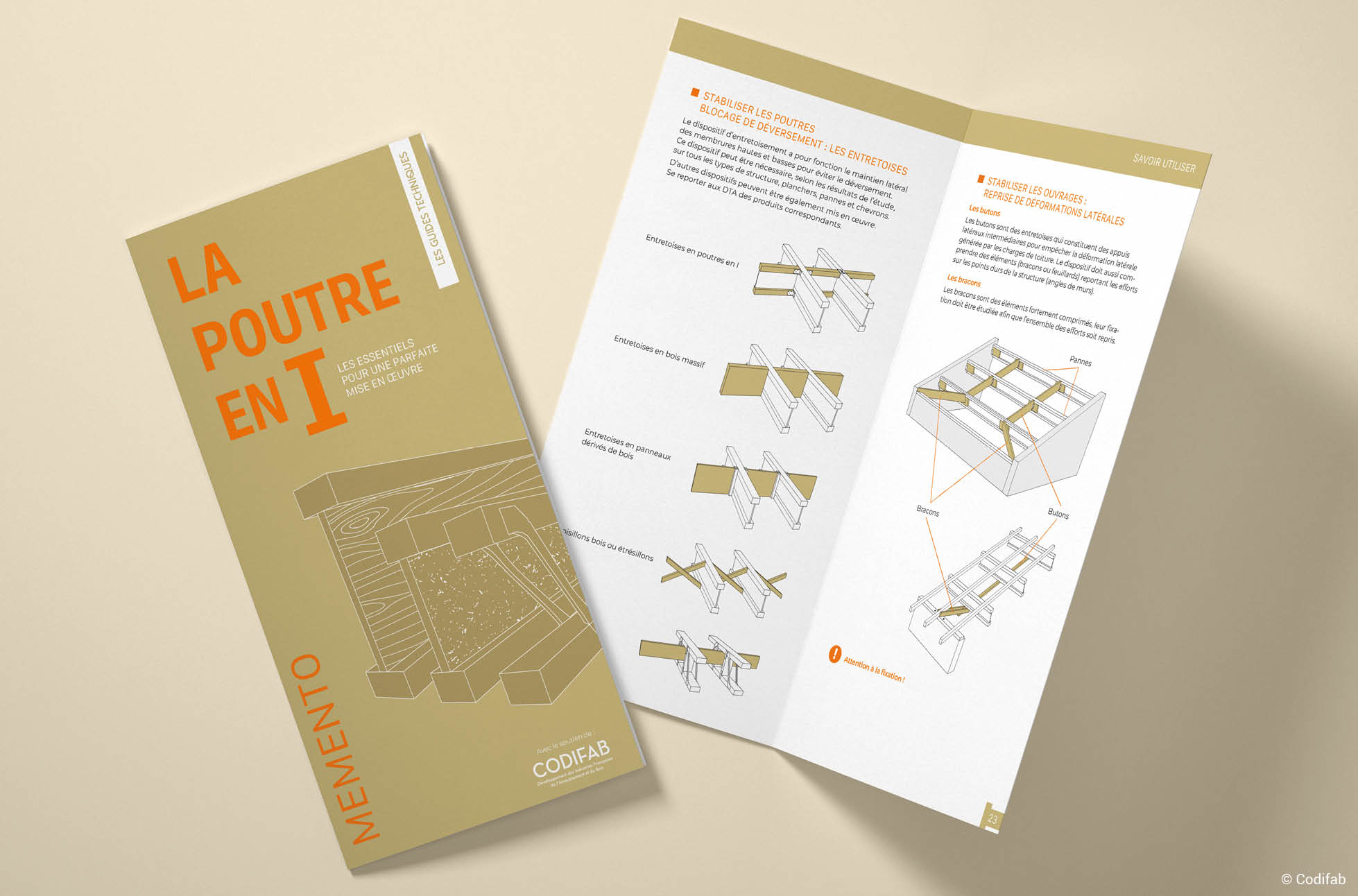 Couverture et extrait du mémento de la poutre en I