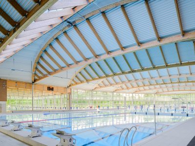 Piscine charpente bois lamellé collé