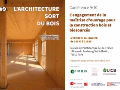 Affiche de la conférence 9 du cycle "L'architectre sort du bois"
